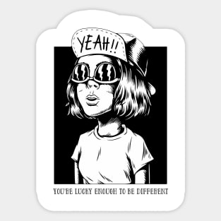 'You're Lucky Enough To Be Different' Autism Awareness Shirt Sticker